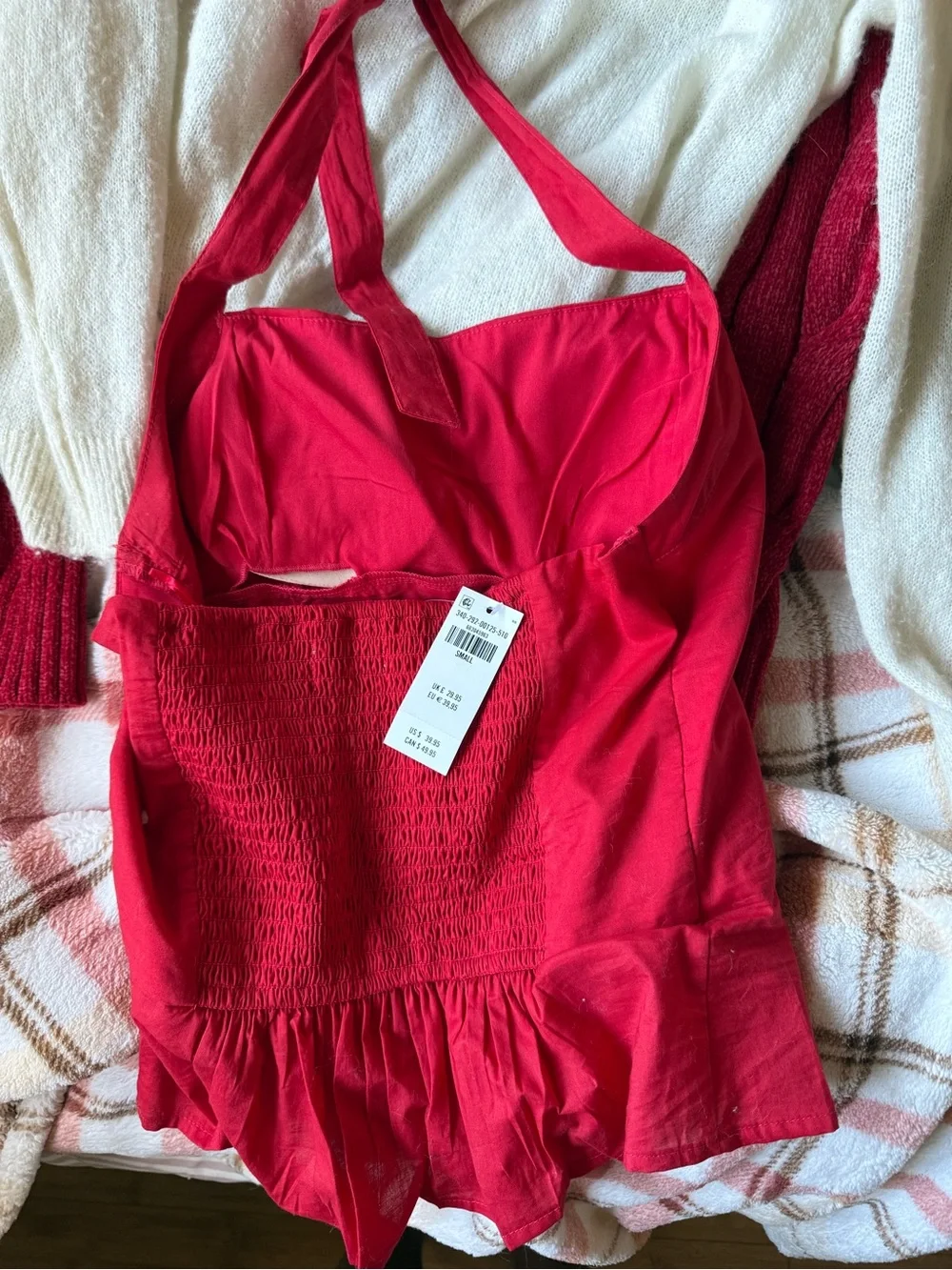 Hollister Red Halter Tie-Back Tank Top